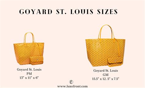 goyard bag saint louis|goyard st louis sizes.